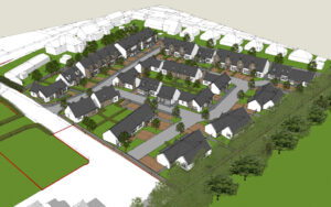 Aerial view of the retirement living development byt Juniper Residential in Kinross
