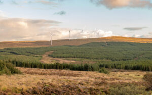 Wind turbines on Scottish hillside