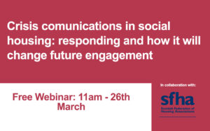 Webinar on crisis communications in social housing.